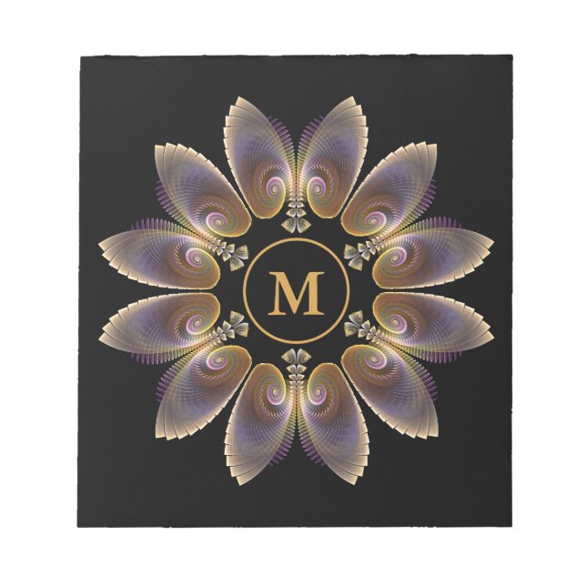 Bloc-note Abstract Angel Wings Mandala Fractal Monogram (Devant)