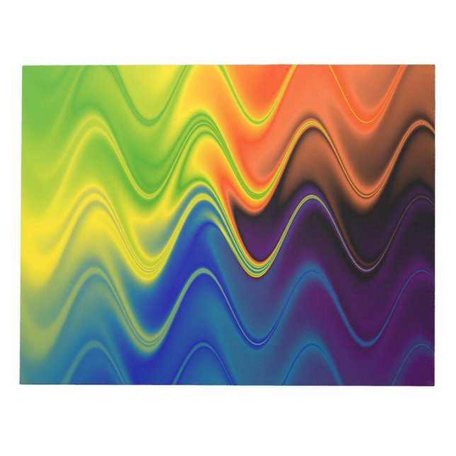 Bloc-note Abstrait Multicolore Ondulé (Devant)