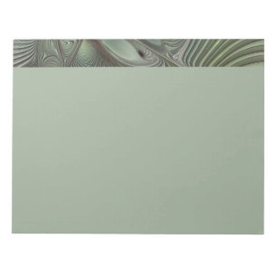 Bloc-note Abstrait Olive Sage Vert Gris Art Fractal Fantaisi