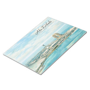 Bloc-note Abu Dhabi Skyline Aquarelle Souvenir de Voyage