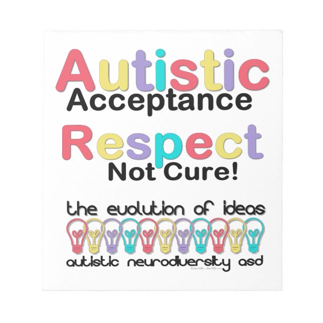 Bloc-note Acceptation autistique Respect non guéri (Devant)