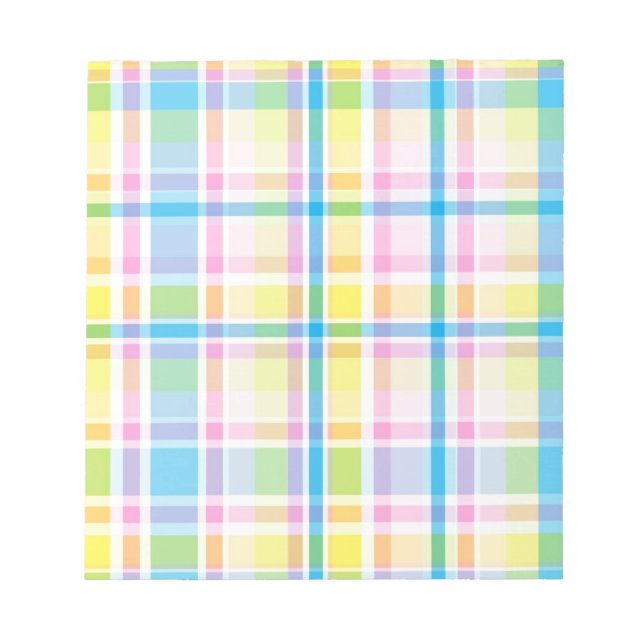 Bloc-note Accessoires motifs écossais rose jaune (Devant)