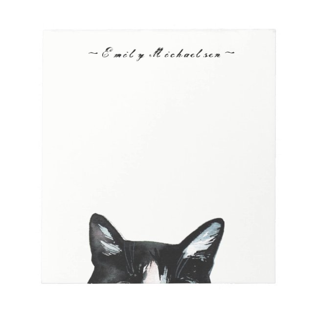 Bloc-note Adorable Curious Peeking Chat et ajouter le nom (Devant)