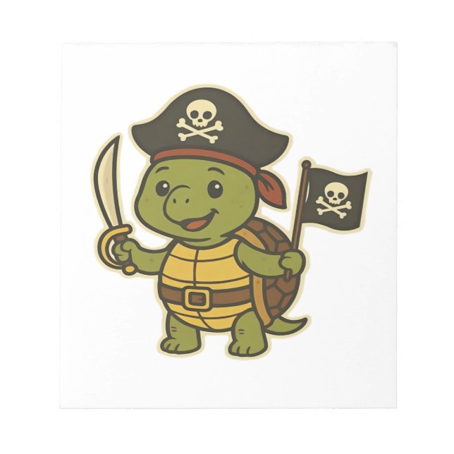 Bloc-note Adorable Pirate Turtle Classic T-Shirt (Devant)