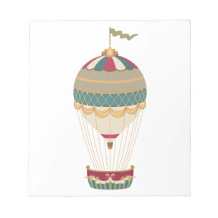 Bloc-note Adorable Steampunk Hot Air Balloon avec drapeau