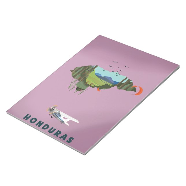 Bloc-note Affiche de voyage carte illustrée du Honduras (Incliné)