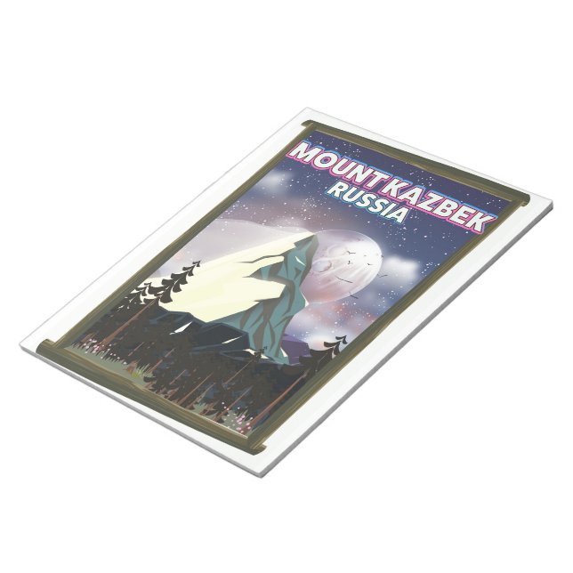 Bloc-note Affiche de voyage russe du Mont Kazbek. (Incliné)