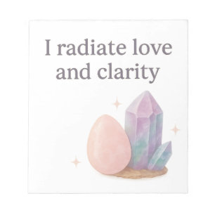 Bloc-note Affirmation rose en quartz et cristal fluorite