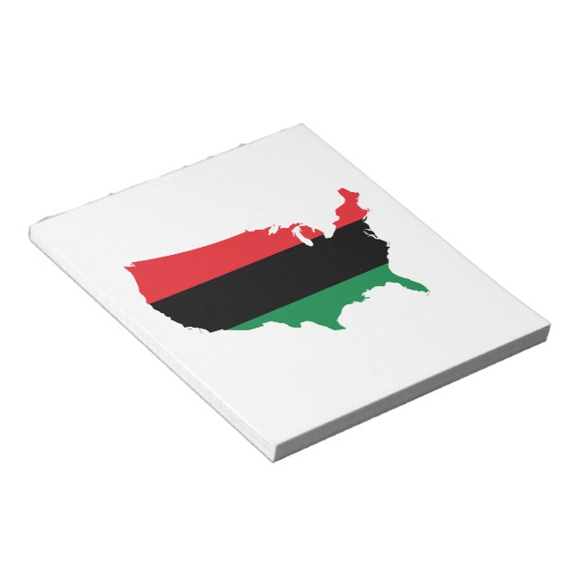 Bloc-note Afro-Américain _ Couleurs rouge, noir et vert (Incliné)