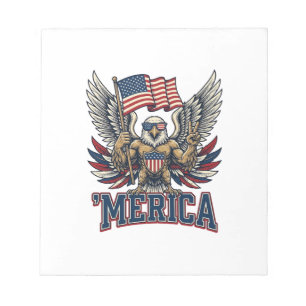 Bloc-note Aigle Patriotique Merica Vintage Vector Design de