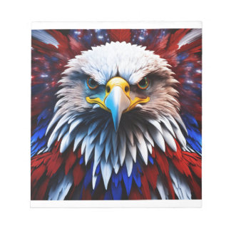 Bloc-note Aigles fractales patriotiques Tee