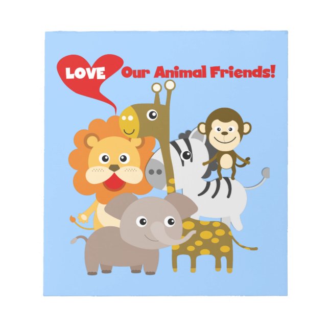 Bloc-note Aimez nos amis animaux (Devant)