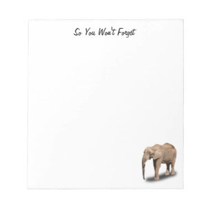 BLOC-NOTE AINSI VOUS N'OUBLIEREZ PAS = ÉLÉPHANT