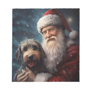 Bloc-note Airedale avec Noël Festif du Père Noël