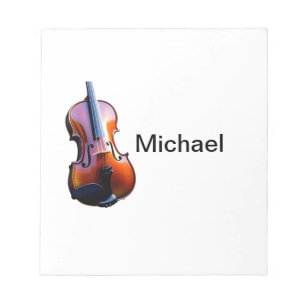 Bloc-note Ajouter votre nom texte brun violon musique amoure