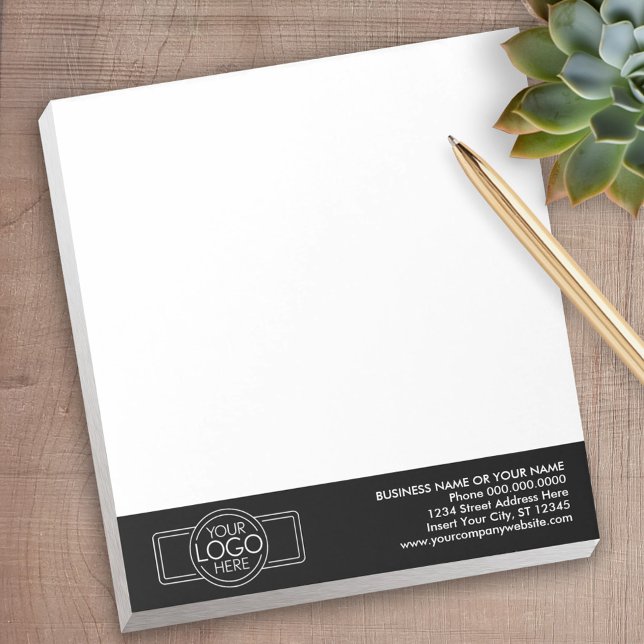 Bloc-note Ajoutez votre logo et vos coordonnées professionne (Personalized Notepad with Your Logo - add contact info for a great promotional product)