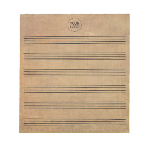 Bloc-note Ajoutez votre logo papier à musique vierge vintage