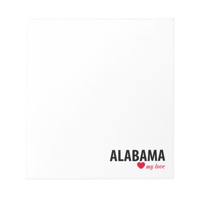 Bloc-note Alabama mon amour (Devant)