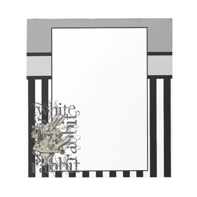 Bloc-note Alice Au Pays Des Merveilles Grunge De Lapin Blanc (Devant)