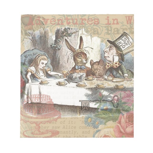 Bloc-note Alice au pays des merveilles Mad Tea Party Art (Devant)