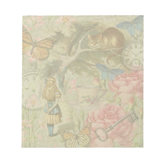 Bloc-note Alice Cheshire Chat Wonderland Tree Garden (Devant)