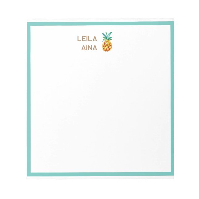 Bloc-note Aloha Aquarelle Ananas (Devant)