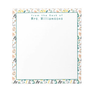 Bloc-note Alphabet Dinosaur mignon - Du bureau de l'enseigna