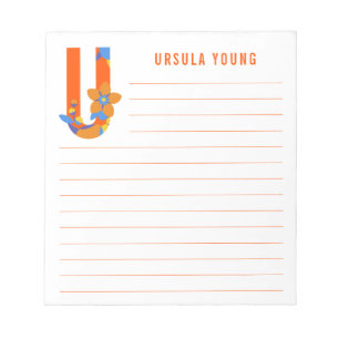 Bloc-note Alphabet floral Abstrait