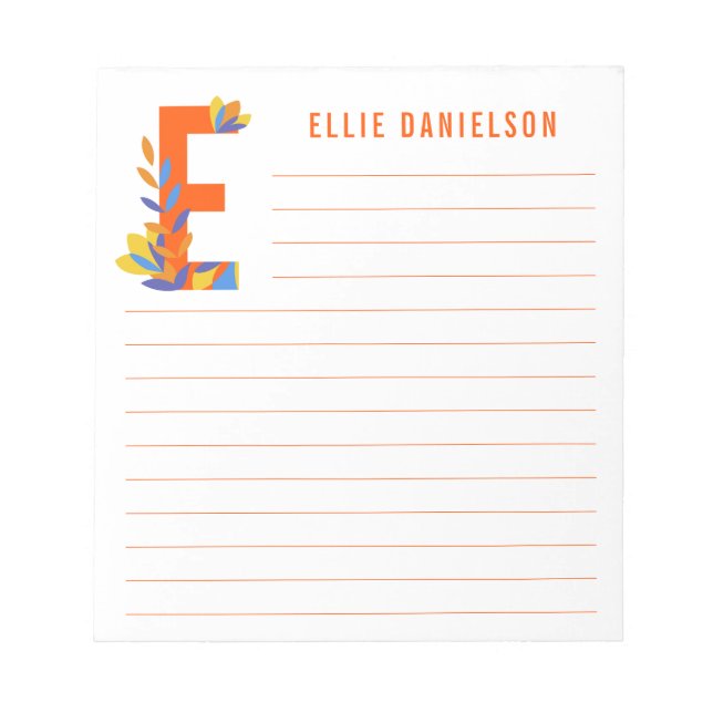 Bloc-note Alphabet floral Abstrait (Devant)