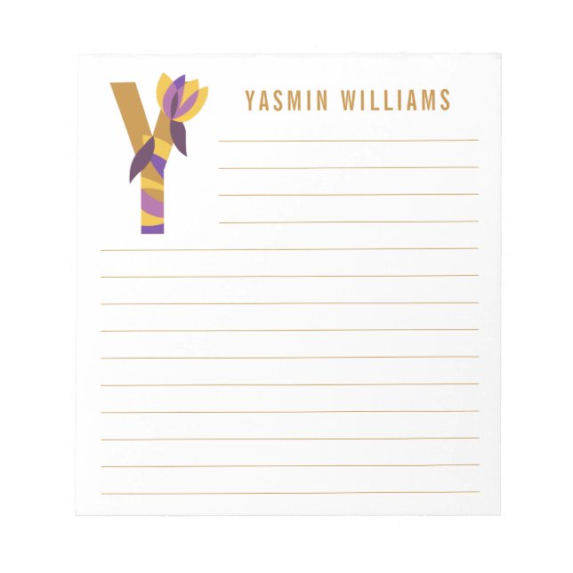 Bloc-note Alphabet floral Abstrait (Devant)