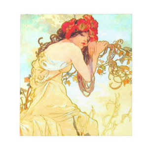 Bloc-note Alphonse Mucha Art Nouveau Été