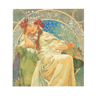 Bloc-note Alphonse Mucha Art Nouveau Princess Hyacinth