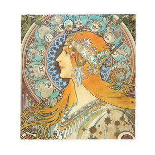 Bloc-note Alphonse Mucha Art Nouveau Zodiac