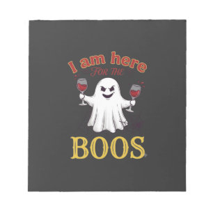 Bloc-note Am Here Boos Halloween Ghost Verres à Vin Araignée