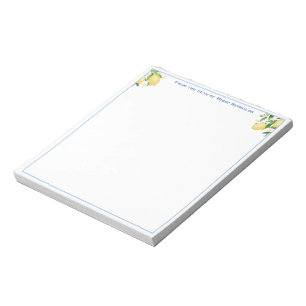 Bloc-note Amalfi Lemons Powder Blue Personalized Notepad