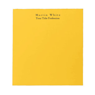 Bloc-note Ambre Jaune Plaine Élégant Professionnel Moderne
