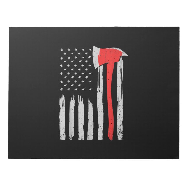 Bloc-note American Flag Firefighter Red Firefighter (Devant)