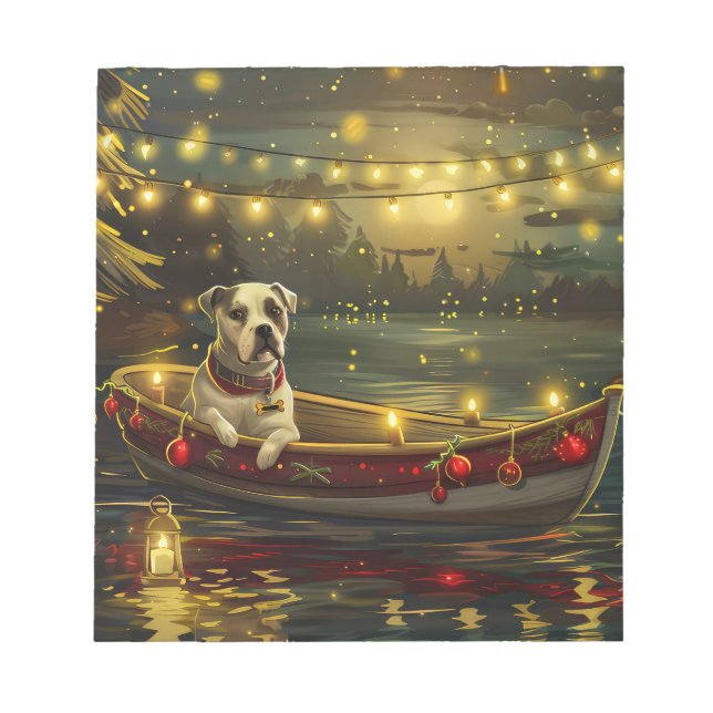 Bloc-note American Staffordshire Noël Festival Voyage (Devant)