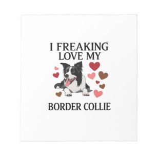 Bloc-note Amour fou pour Border Collie Chien coeurs_1