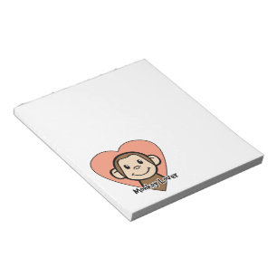 Bloc-note Amour mignon de singe de sourire de clipart