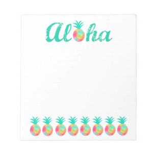 Bloc-note Ananas aquarelle rose Aloha