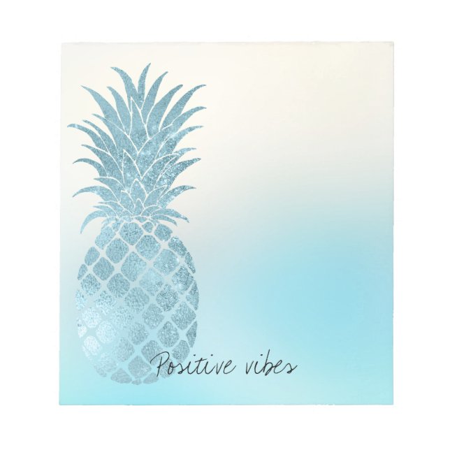 Bloc-note Ananas tropical Aqua Ombre (Devant)
