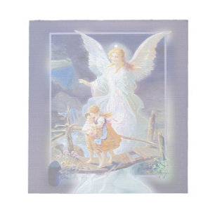 Bloc-note Ange gardien, enfants et pont
