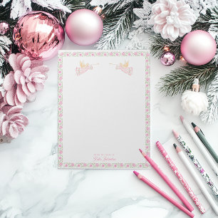Bloc-note Anges de Noël roses Personnalisé