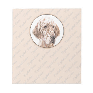 Bloc-note Anglais Setter Orange Belton Peinture Chien Art
