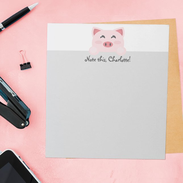 Bloc-note Animal Kawaii personnalisé - Cochon (Créateur téléchargé)