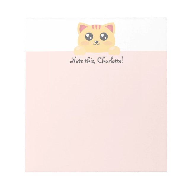 Bloc-note Animal Kawaii personnalisé - Kitten (Devant)