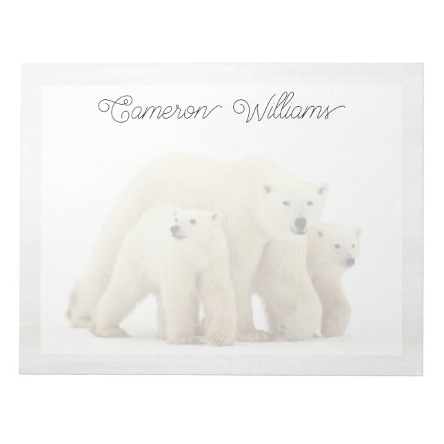 Bloc-note Animaux de bébés cutest | Famille d'ours polaires (Devant)