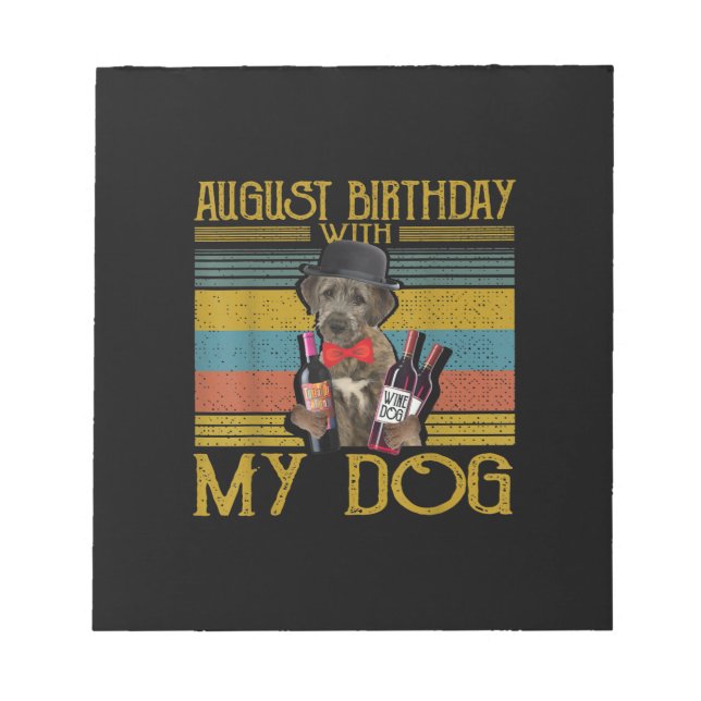 Bloc-note Août Anniversaire Avec Mon Irlandais Wolfhound Dog (Devant)