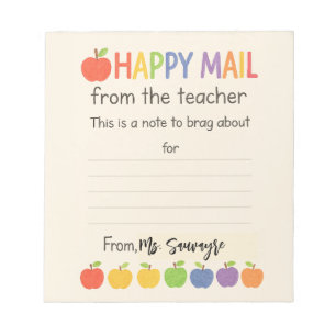 Bloc-note Apples Happy Mail – Joli Cadeau pour l'Enseignant